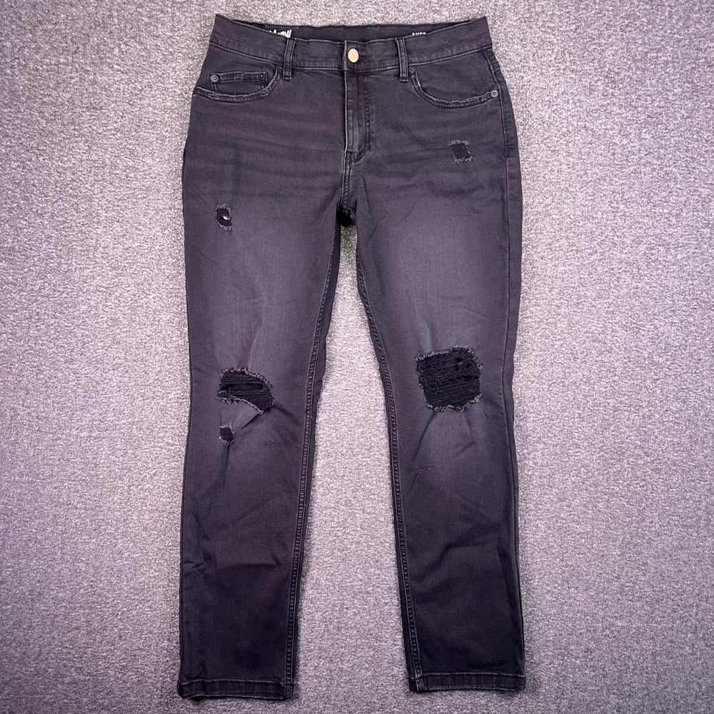 Mugsy Axes Jeans Mens 32x29 Black Distressed Slim Straight Grunge Casual FLX3NDS